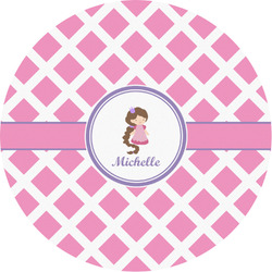 Diamond Print w/Princess Multipurpose Round Labels - 3" (Personalized)