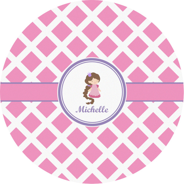 Custom Diamond Print w/Princess Multipurpose Round Labels - 3" (Personalized)