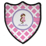 Diamond Print w/Princess Iron On Shield Patch B w/ Name or Text