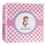 Diamond Print w/Princess 3-Ring Binder - 2 inch (Personalized)