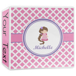 Diamond Print w/Princess 3-Ring Binder - 3 inch (Personalized)