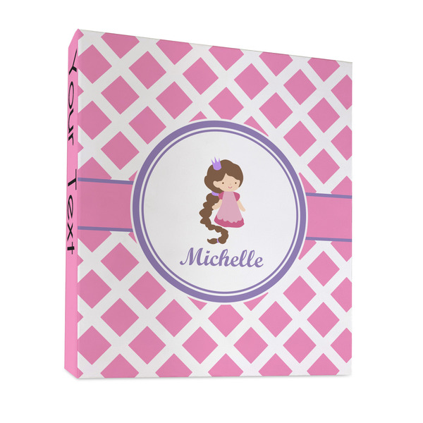 Custom Diamond Print w/Princess 3 Ring Binder - Full Wrap - 1" (Personalized)