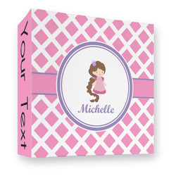 Diamond Print w/Princess 3 Ring Binder - Full Wrap - 3" (Personalized)