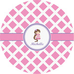 Diamond Print w/Princess Multipurpose Round Labels - 4" (Personalized)