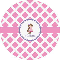 Diamond Print w/Princess Multipurpose Round Labels - 4" (Personalized)