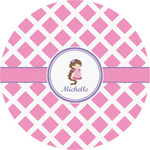 Diamond Print w/Princess Multipurpose Round Labels - 5" (Personalized)