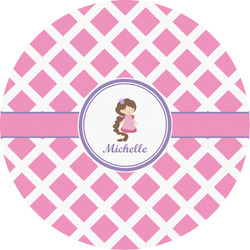 Diamond Print w/Princess Multipurpose Round Labels - 5" (Personalized)