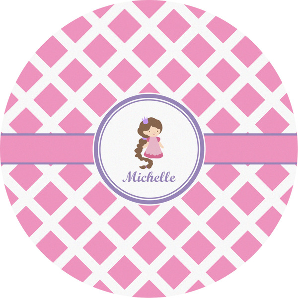 Custom Diamond Print w/Princess Multipurpose Round Labels - 5" (Personalized)