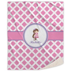 Diamond Print w/Princess Sherpa Throw Blanket - 50"x60" (Personalized)