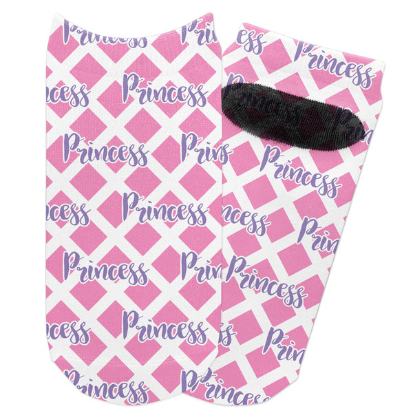 Custom Diamond Print w/Princess Adult Ankle Socks (Personalized)