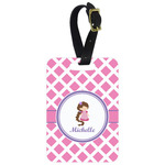 Diamond Print w/Princess Metal Luggage Tag w/ Name or Text