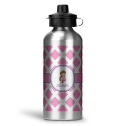 Diamond Print w/Princess Water Bottle - Aluminum - 20 oz (Personalized)