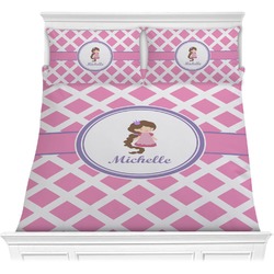 Diamond Print w/Princess Comforter Set - Full / Queen (Personalized)