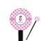 Diamond Print w/Princess Black Plastic 7" Stir Stick - Round - Closeup