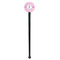 Diamond Print w/Princess Black Plastic 7" Stir Stick - Round - Single Stick