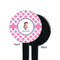 Diamond Print w/Princess Black Plastic 7" Stir Stick - Single Sided - Round - Front & Back