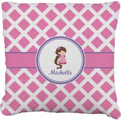 Diamond Print w/Princess Faux-Linen Throw Pillow 16" (Personalized)