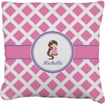 Diamond Print w/Princess Faux-Linen Throw Pillow 18" (Personalized)