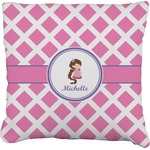 Diamond Print w/Princess Faux-Linen Throw Pillow 20" (Personalized)