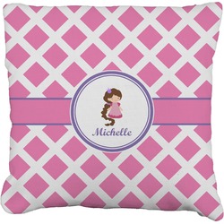 Diamond Print w/Princess Faux-Linen Throw Pillow 20" (Personalized)