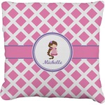 Diamond Print w/Princess Faux-Linen Throw Pillow 26" (Personalized)