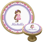 Diamond Print w/Princess Cabinet Knob - Gold (Personalized)