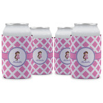 Diamond Print w/Princess Can Cooler (12 oz) - Set of 4 w/ Name or Text