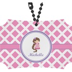 Diamond Print w/Princess Rear View Mirror Ornament (Personalized)