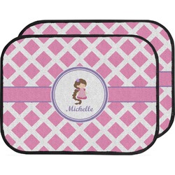 Diamond Print w/Princess Car Floor Mats (Back Seat) (Personalized)