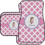 Diamond Print w/Princess Car Floor Mats Set - 2 Front & 2 Back (Personalized)