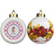 Diamond Print w/Princess Ceramic Christmas Ornament - Poinsettias (APPROVAL)