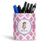 Diamond Print w/Princess Ceramic Pen Holder