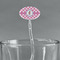 Diamond Print w/Princess Clear Plastic 7" Stir Stick - Oval - Main