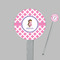 Diamond Print w/Princess Clear Plastic 7" Stir Stick - Round - Closeup