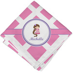 Diamond Print w/Princess Cloth Cocktail Napkin - Single w/ Name or Text