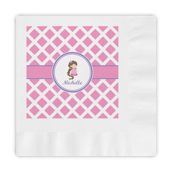 Custom Diamond Print w/Princess Embossed Decorative Napkins (Personalized)