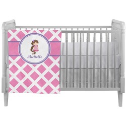 Diamond Print w/Princess Crib Comforter / Quilt (Personalized)