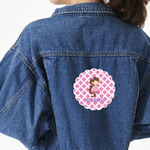 Diamond Print w/Princess Twill Iron On Patch - Custom Shape - X-Large (Personalized)