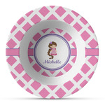 Diamond Print w/Princess Plastic Bowl - Microwave Safe - Composite Polymer (Personalized)