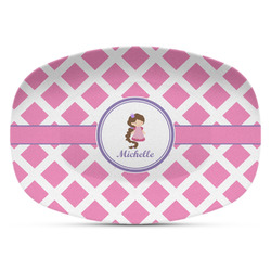 Diamond Print w/Princess Plastic Platter - Microwave & Oven Safe Composite Polymer (Personalized)