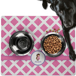 Diamond Print w/Princess Dog Food Mat - Large w/ Name or Text