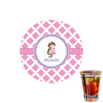 Diamond Print w/Princess Printed Drink Topper - 1.5" (Personalized)