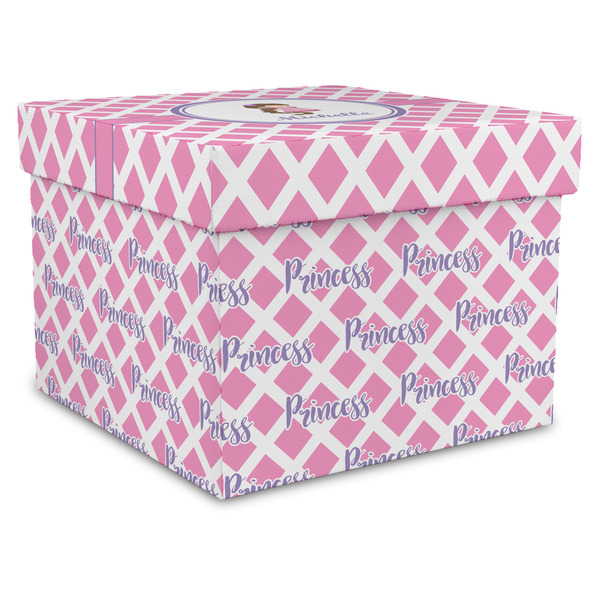 Custom Diamond Print w/Princess Gift Box with Lid - Canvas Wrapped - X-Large (Personalized)