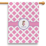 Diamond Print w/Princess 28" House Flag - Double Sided (Personalized)