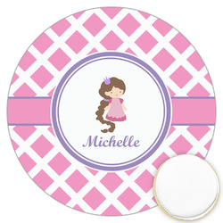 Diamond Print w/Princess Printed Cookie Topper - 3.25" (Personalized)