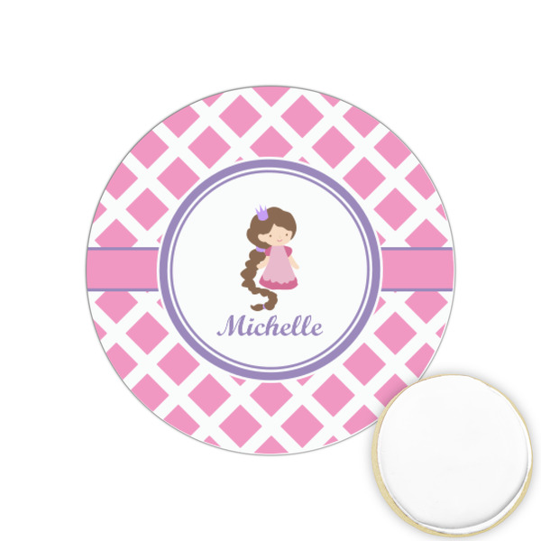 Custom Diamond Print w/Princess Printed Cookie Topper - 1.25" (Personalized)