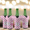 Diamond Print w/Princess Jersey Bottle Cooler - Set of 4 - LIFESTYLE