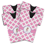 Diamond Print w/Princess Jersey Bottle Cooler - Set of 4 (Personalized)