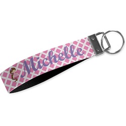 Diamond Print w/Princess Webbing Keychain Fob - Large (Personalized)