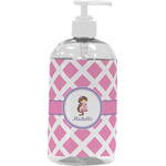 Diamond Print w/Princess Plastic Soap / Lotion Dispenser (16 oz - Large - White) (Personalized)